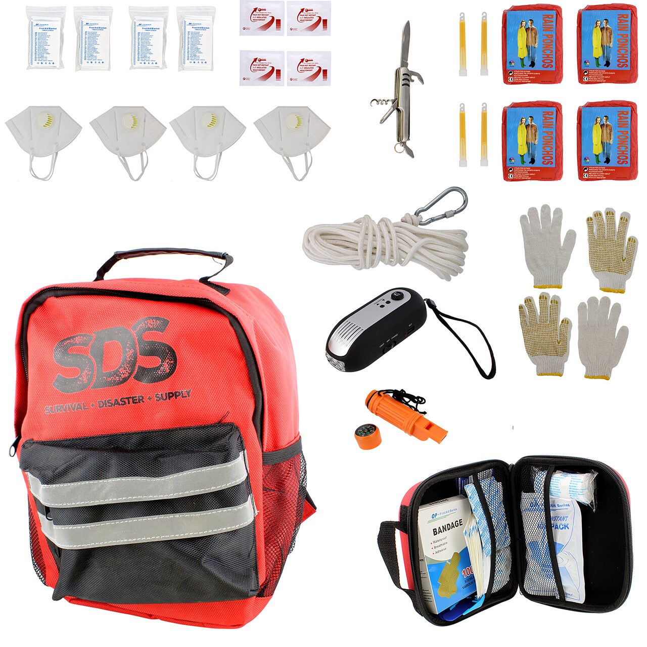 SDS | 4 Person 72 Hour Emergency Kit – First Aid Kit Bug Out Survival Gear Kit